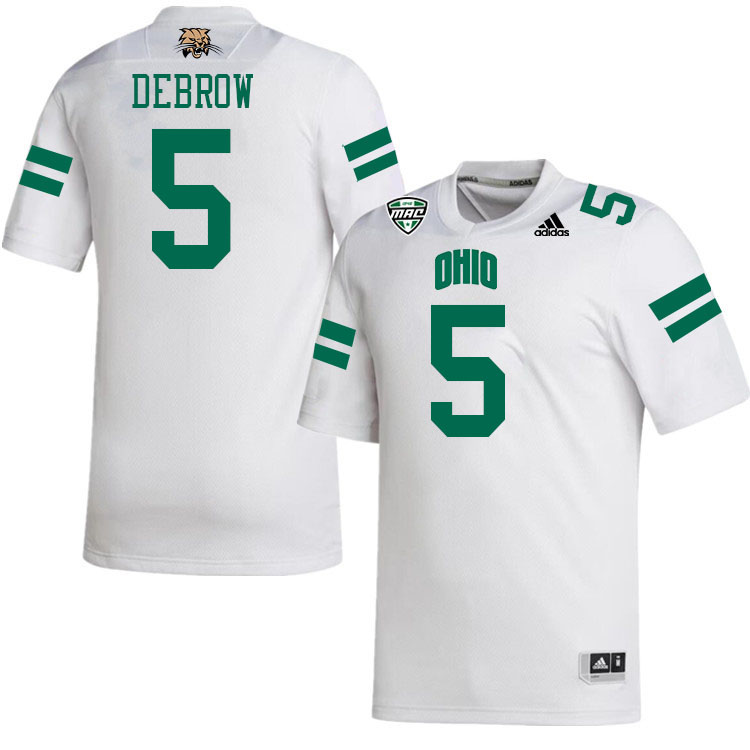 Ohio Bobcats #5 Khamani Debrow College Football Jerseys Stitched-White